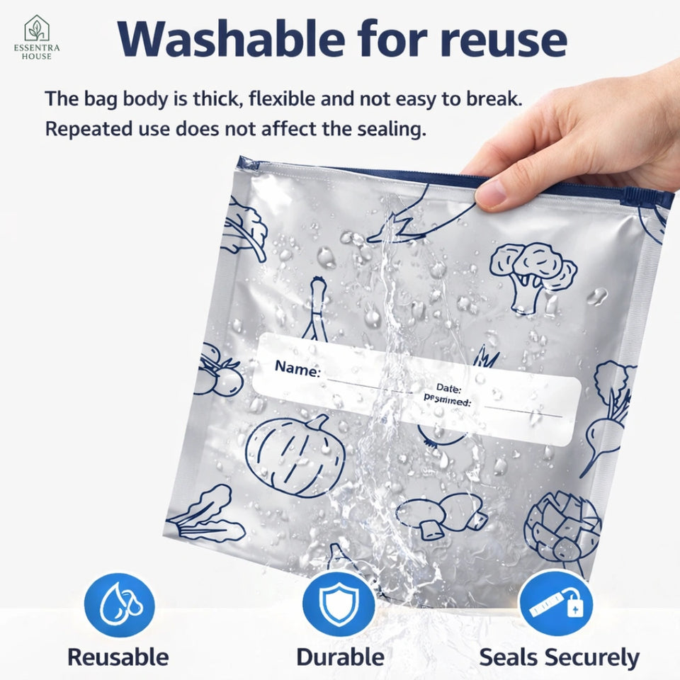Reusable Aluminum Foil Sealable Storage Bags (Pack of 20)
