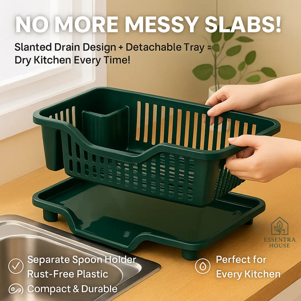 Essentra House ™ 3 in 1 Kitchen Dish Drainer