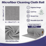 Microfiber Cleaning Cloth Roll – (25 Sheets) Reusable & Super Absorbent