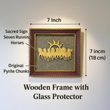 7 Horses on Raw Pyrite Frame