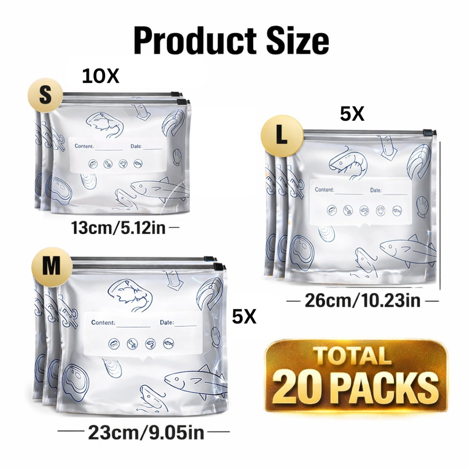 Reusable Aluminum Foil Sealable Storage Bags (Pack of 20)