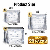 Reusable Aluminum Foil Sealable Storage Bags (Pack of 20)
