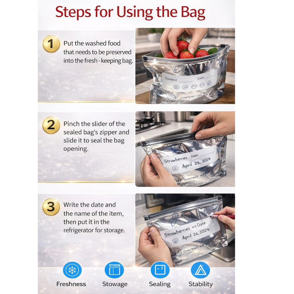 Reusable Aluminum Foil Sealable Storage Bags (Pack of 20)